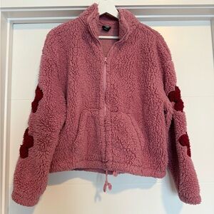 Pink Fuzzy Flower PacSun Jacket